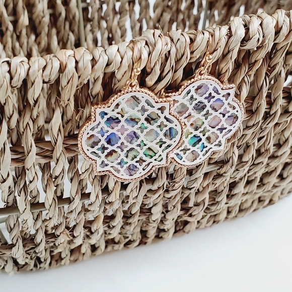 New abalone filigree dangle earrings - Picture 6 of 11